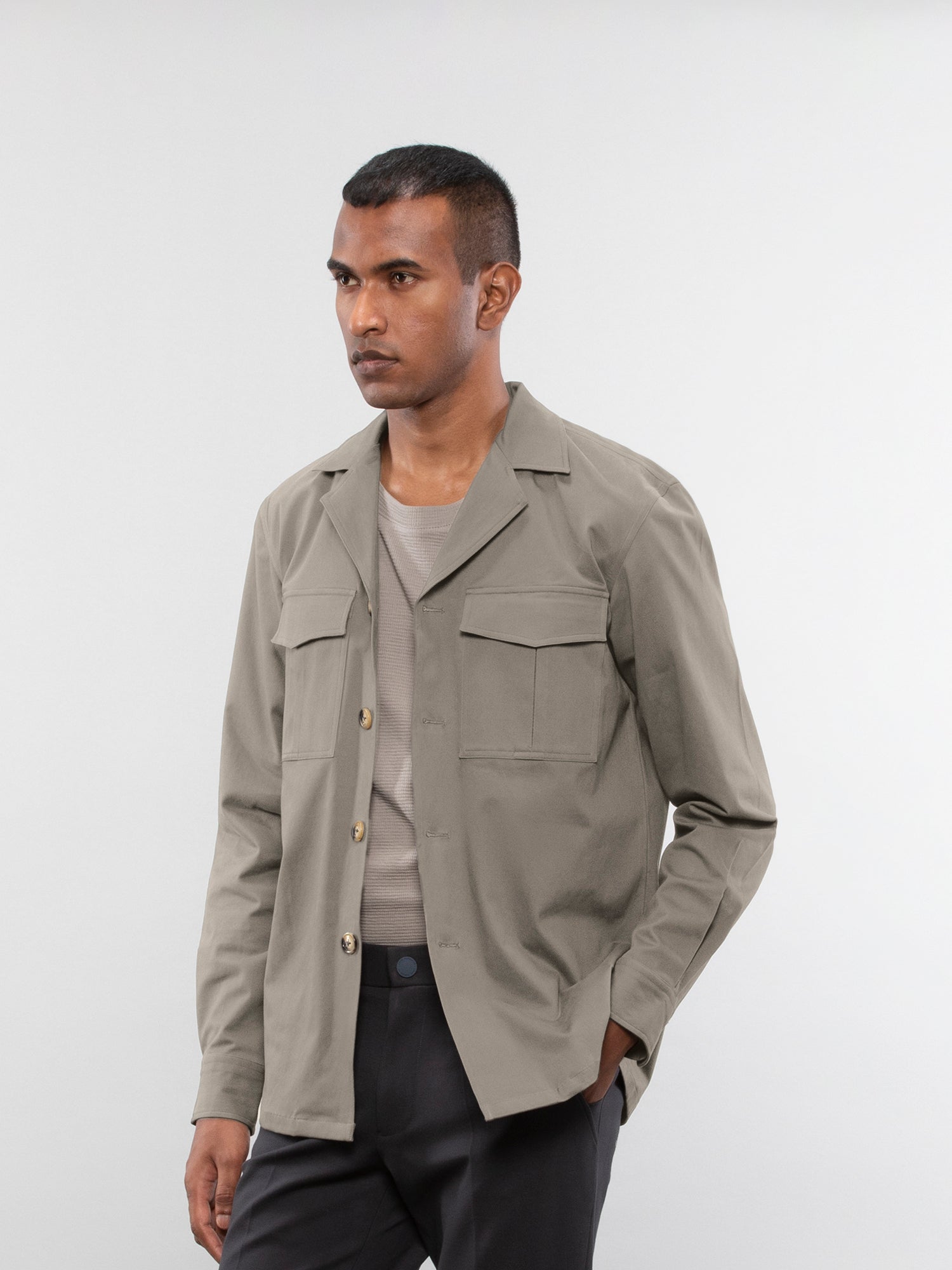 Camp collar overshirt