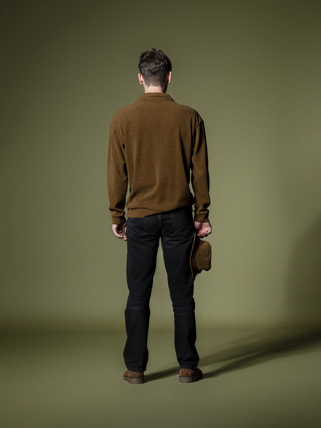 Ribbed quarter-zip sweatshirt
