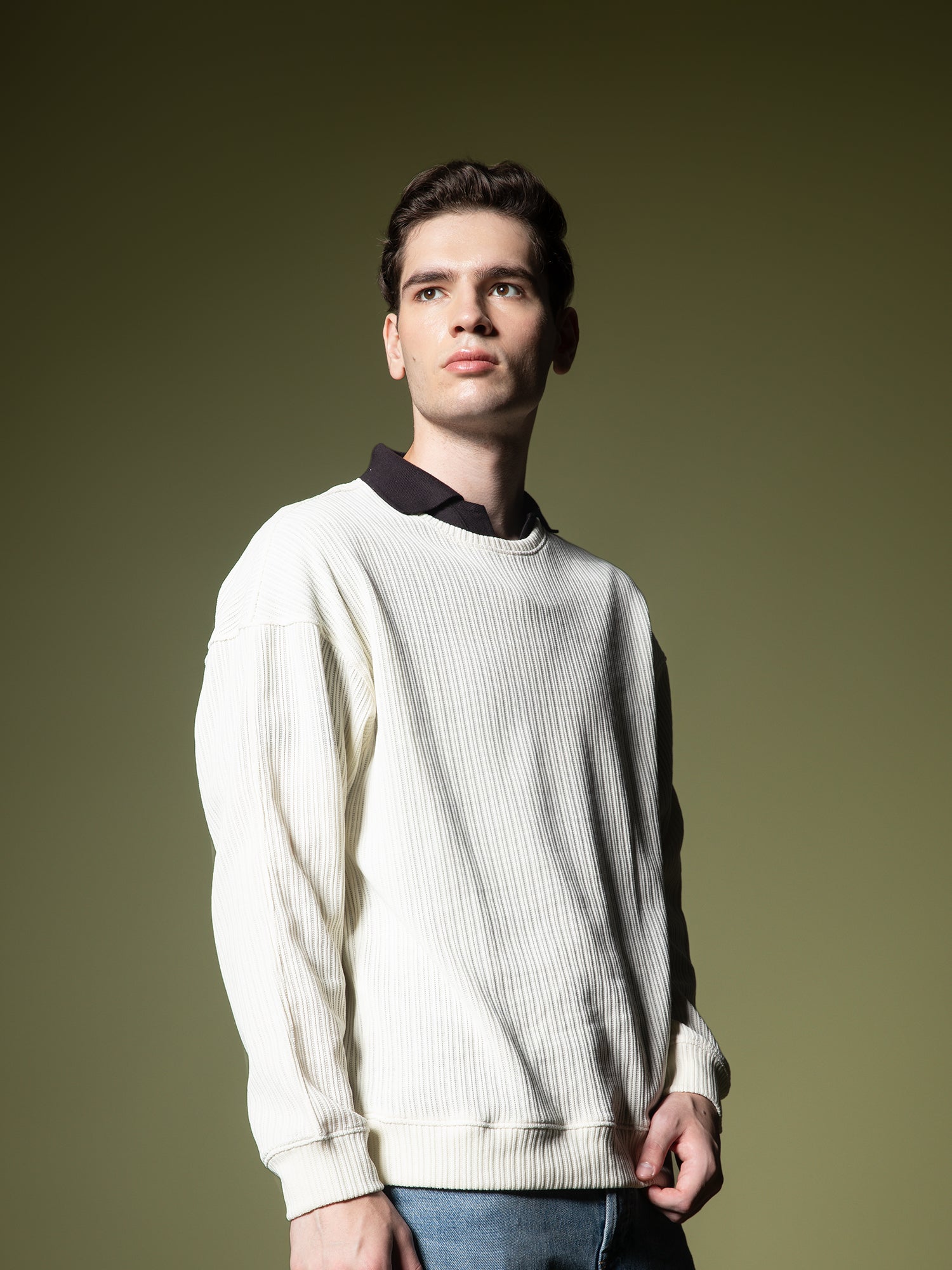 Woven texture sweatshirt