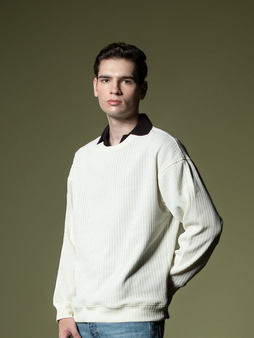 Woven texture sweatshirt