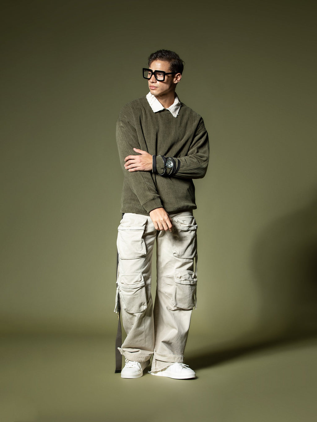 Woven texture sweatshirt