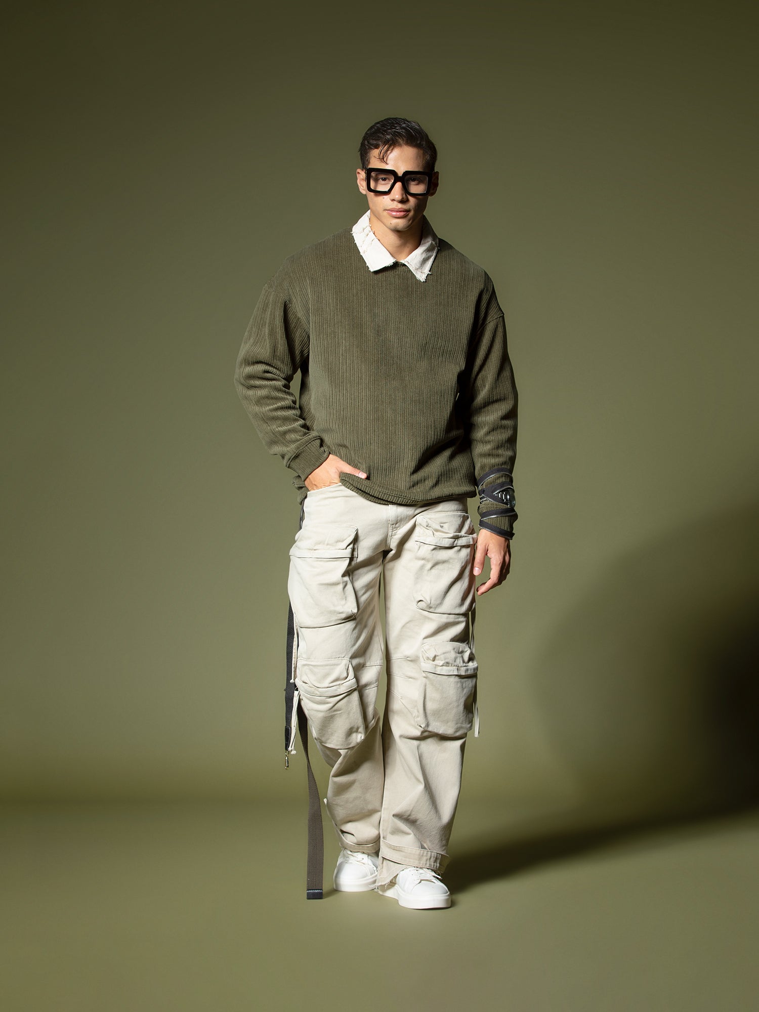 Woven texture sweatshirt