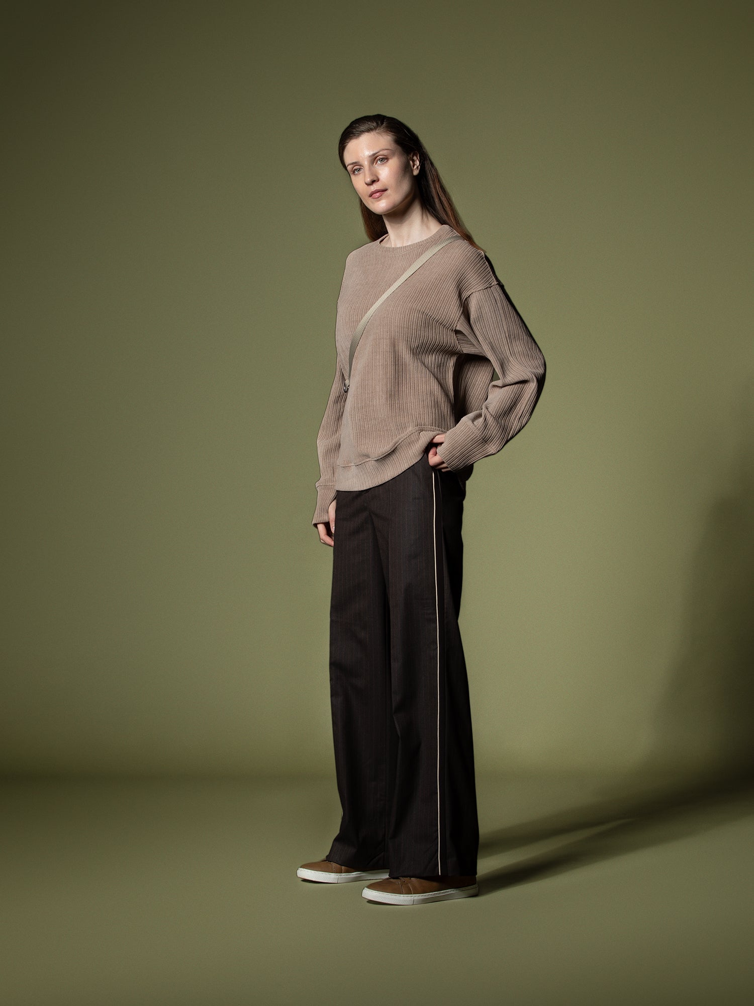 Woven texture sweatshirt