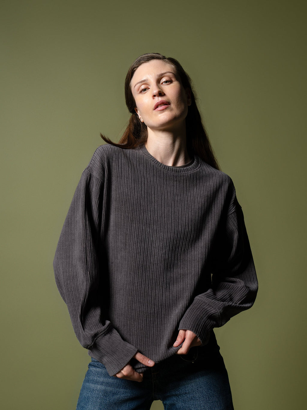 Woven texture sweatshirt