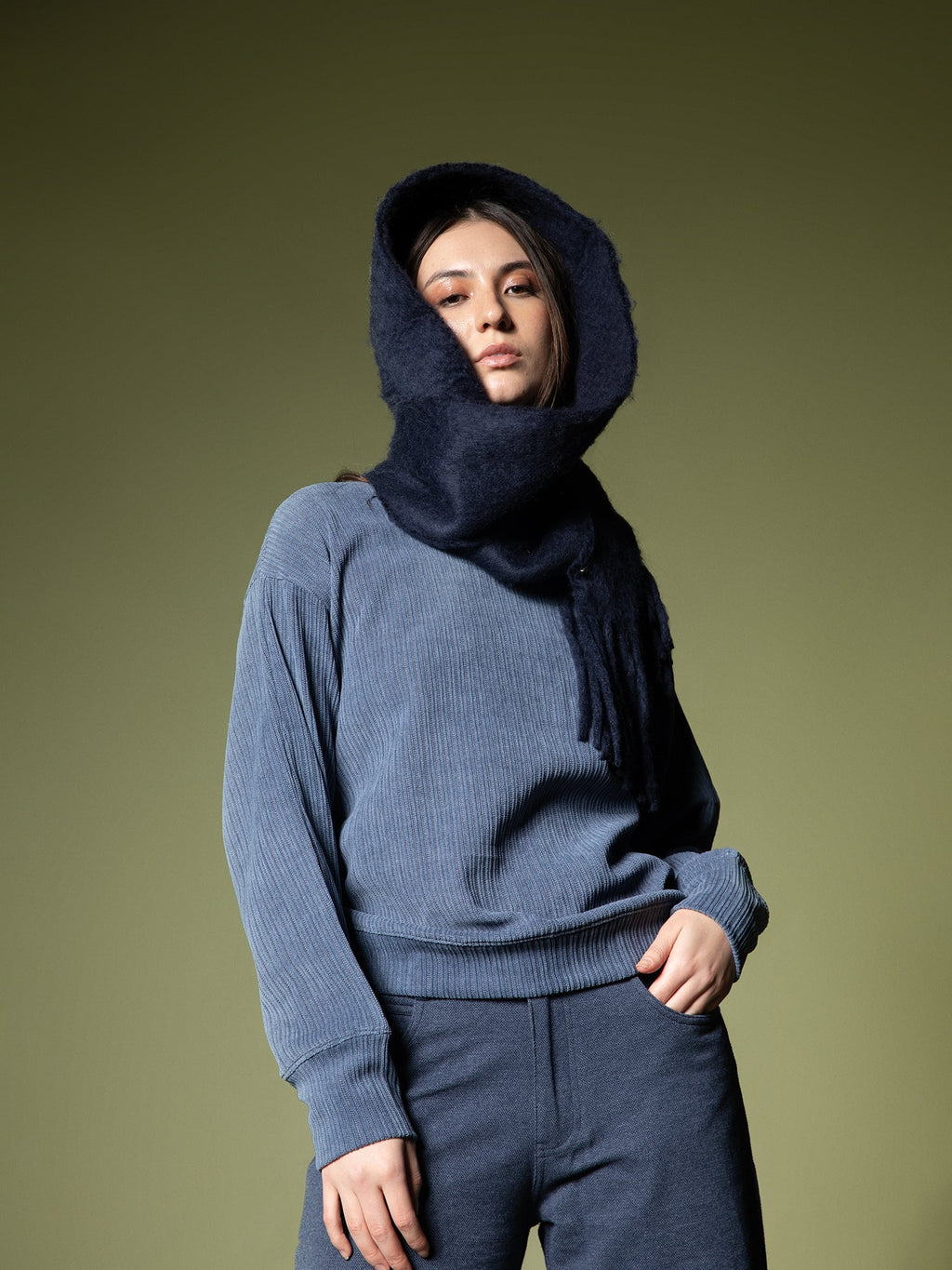 Woven texture sweatshirt