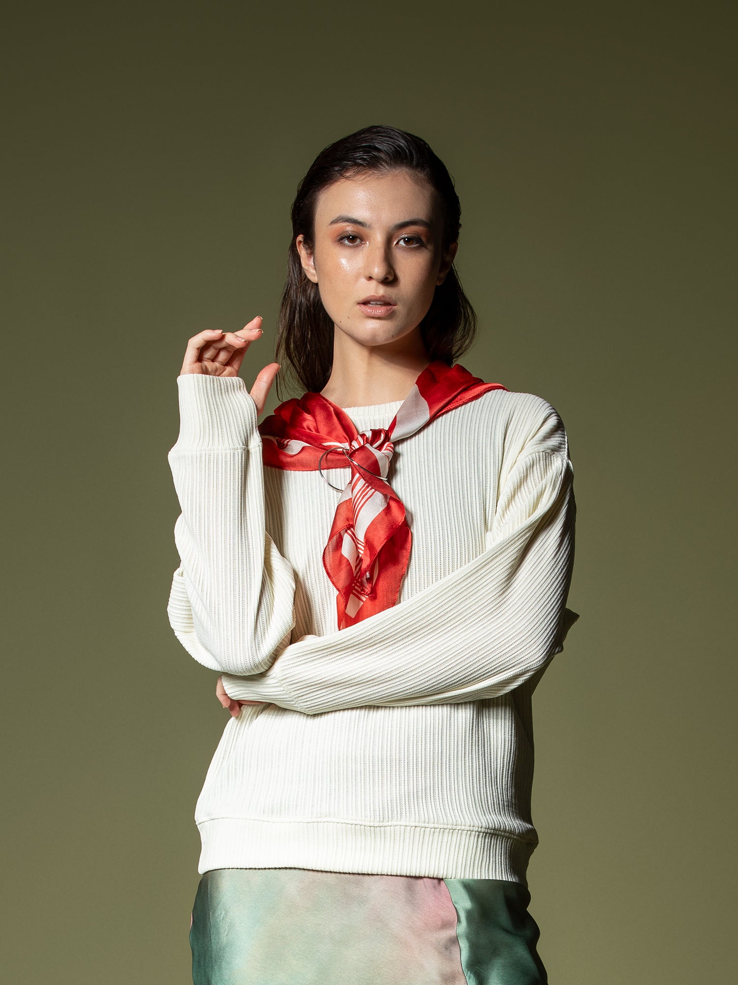 Woven texture sweatshirt