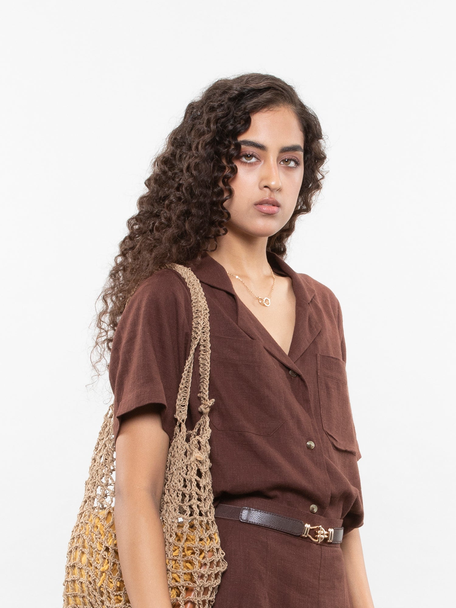 Short-sleeve relaxed shirt