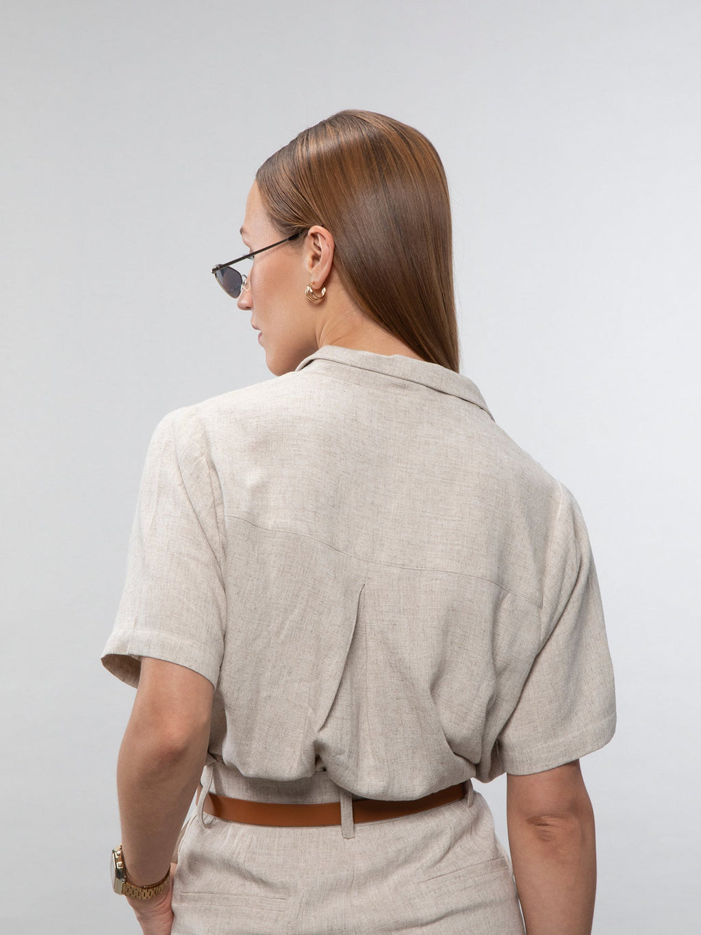 Short-sleeve relaxed shirt